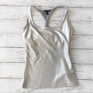Metallic Silver Racerback Tank